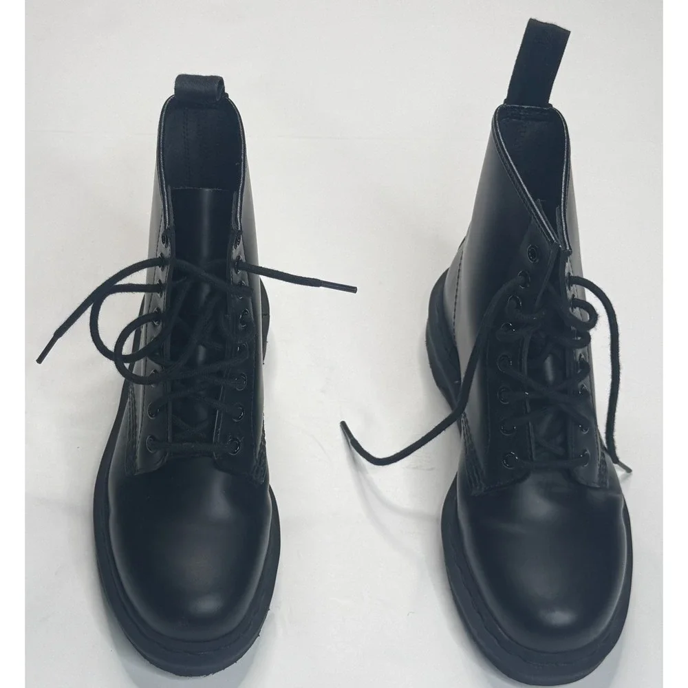 Dr.‎ Martens 1460 Mono Men's Black Mono Smooth Lace Up Boots Size 8M